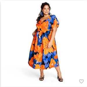 Tabitha Brown for Target Women's Floral Print Puff Sleeve Midi Dress 20W/22W